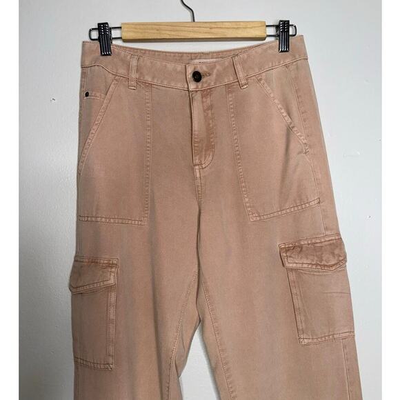 Guess Tan Cargo Jogger Pants Size 25 | Tencel Utility Zip Hem Street Style - Picture 2 of 7